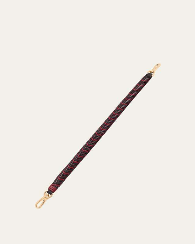 Tricolor Woven Leather Shoulder Strap